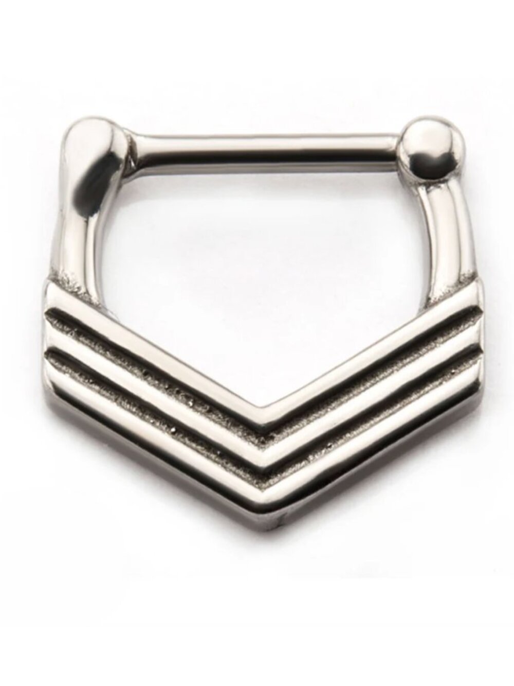 16G Chevron Stainless Steel Septum Clicker